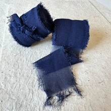 5米 INS 风格手工撕边雪纺丝带，带磨边，4厘米宽，用于婚礼花束、流苏、蝴蝶结和装饰，由欧根纱和真丝面料制成，圣诞节情人节