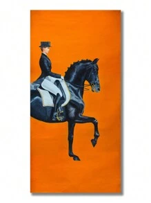 1/2Pcs, Optional Frame, Large Size Canvas Printing Painting, Modern Fashion Style, Grand And Luxurious Orange Horse, Room Decoration Stuff, Wall Art Poster, Maximum Size 70*140cm, Living Room Sofa Background Decor, Foyer Corridor Decor, Home Decor, Bedroom Decor, Bathroom Decor, Decor Room, Office Decor, School Decor, PVC Rigid Pipe Packaging