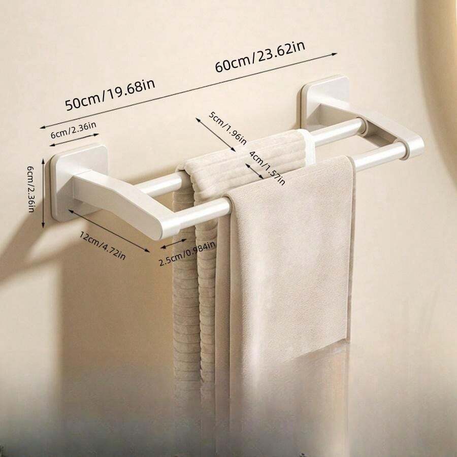 White Bathroom Towel Rack. Wall Mounted Storage Shelf For Bathroom ...