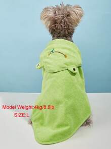 1pc Cartoon Animal Shaped Chenille Bathrobe For Pet, Absorbent After Bathing