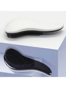 1 Multi-Functional Comb Suitable For Various Shapes, Dry And Wet Dual-Purpose Brush, Massage Hair Brush, Salon Household Wide Toothed Comb, Curling Stick, Black Comb - Multicolor - View 12