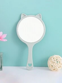 1 pezzo Specchio da trucco portatile creativo con maniglia a forma di orso e gatto, specchio regalo portatile stile coreano per ragazze per il dormitorio degli studenti specchio trucco, specchietti - Multicolore - Visualizzare 20