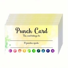 TYFYO Teacher Punch Cards 50 Pack (3.6 X 2 Inch) - Incentive Behavior Reward Card For Students, Teacher Awards For Business Classrooms