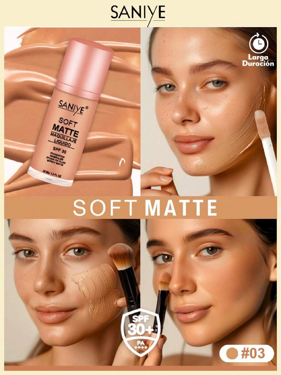 SANIYE R6001, Base de maquillaje, Maquillaje líquido mate ,fundation liquido.