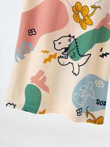 2 件套少女短袖卡通印花休闲连衣裙套装 - 彩色 - 查看 6
