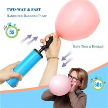 2pcs Two-Way Manual Balloon Pump, Random Colors, Handheld Air Pump ForParty Balloons Supplies, Balloon Inflator By Hand, Manual Pump For Balloon - Multicolor - View 3