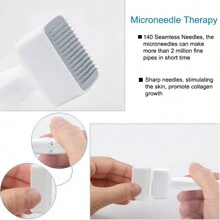 140Needles Adjustable 0-3mm Microneedling Derma Stamp,Microneedle Derma Roller For Beard Derma Pen Skin Care Tool Home Use - White - View 7
