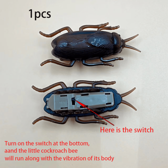 1入仿真電動蟑螂玩具，具有震動功能，用於惡作劇或開玩笑（隨機顏色）