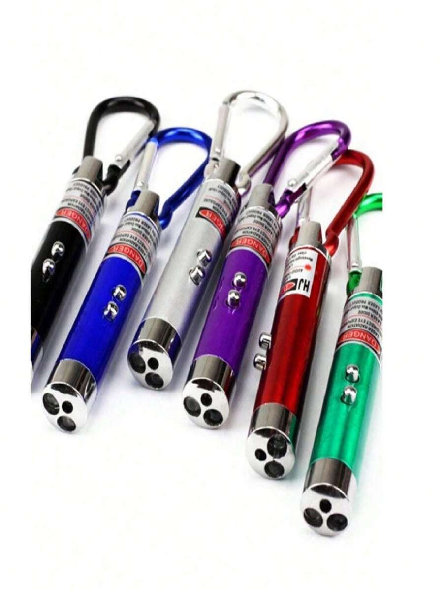 Kit mini chaveiro laser Pointer 3 em 1 Cores Variadas - Kit 5 mini chaveiro laser - Visão 1