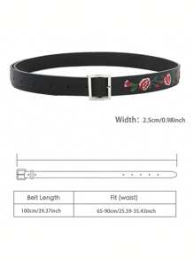 时尚花卉刺绣女士腰带，适合情人节夏季、秋季、万圣节 - 花朵繡腰帶 - 查看 5