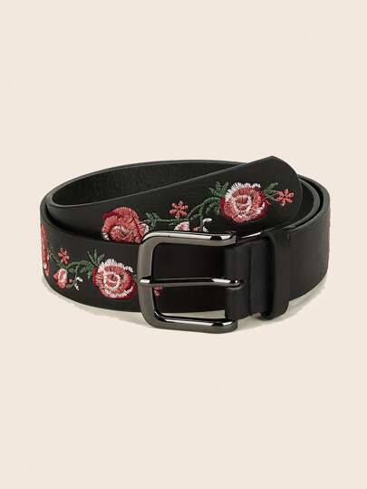 Fashionable Floral Embroidered Women's Belt Valentines Summer, School Fall, Autumn, Halloween