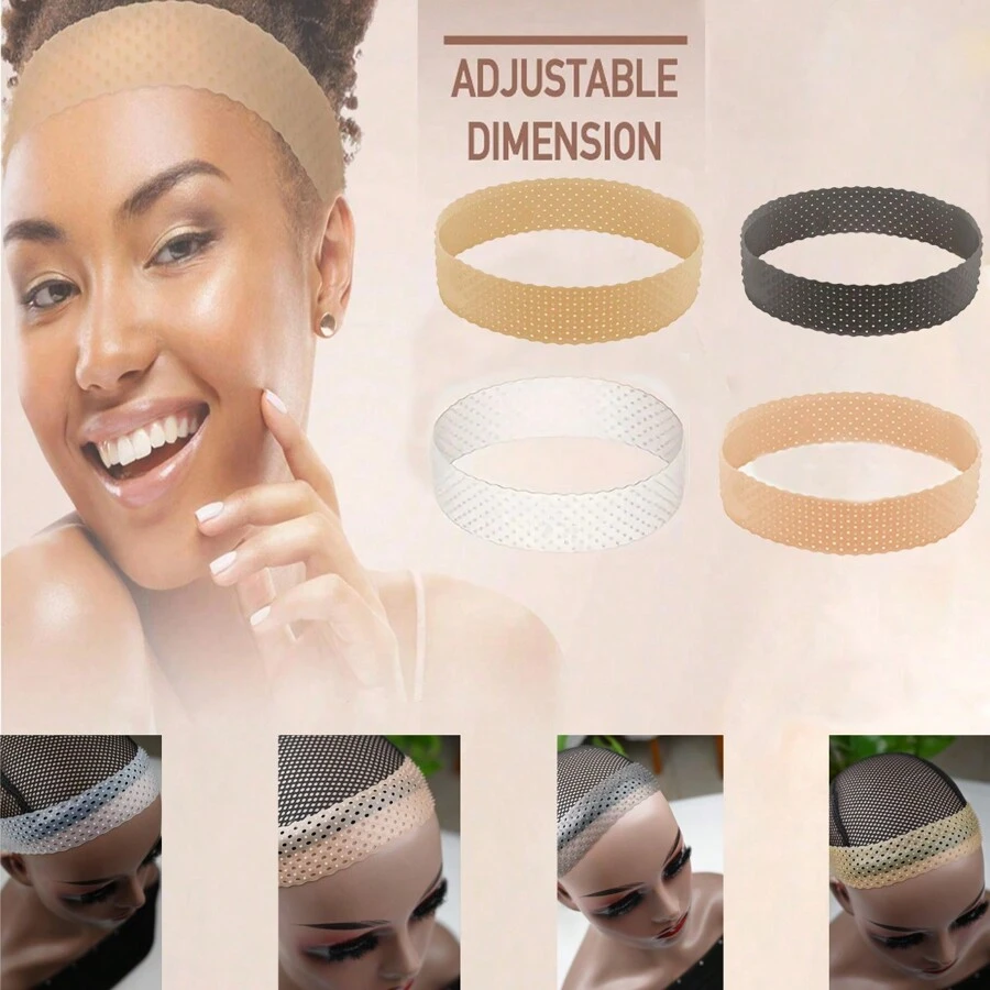 透氣矽膠假髮固定頭帶，防滑可調節頭帶保持假髮，運動瑜伽髮箍吸汗帶 - 彩色 - 查看 1