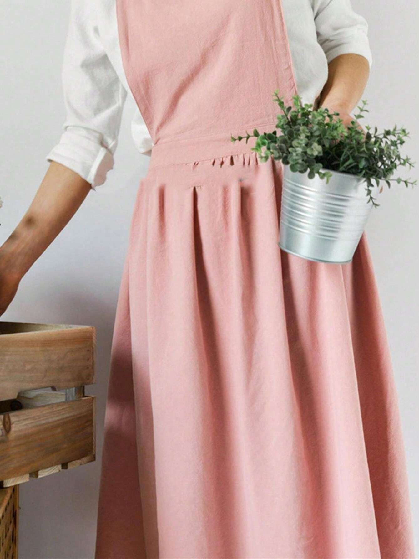 JapaneseStyle Linen Blend Art Apron Coffee Shop Flower Shop Gardening