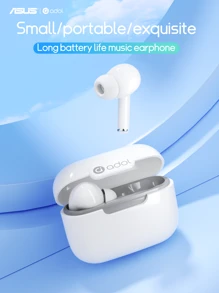 ASUS ASus Wireless Earphones With Mic Charging Bay Headset White Earbuds Long Battery Stereo On-Ear Headphones Touch For IOS/Apple/ Gifts