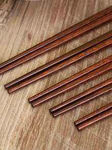 Natural Wooden Flower Pattern Chopsticks, Anti-Mold, Anti-Slip, Easy To Clean Wooden Crafted Chopsticks For Home Use,School Supplies