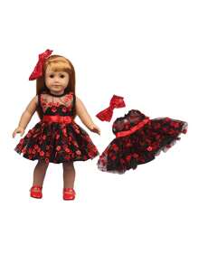 1pc Doll Clothes Set For 18-Inch American Dolls, Doll Princess Dress, Doll Tulle Skirt, Doll Floral Dress, Doll Sleeveless Dress, Fashion Doll Accessories Gift For Girls' Dolls' Birthday, Holiday, And Toys