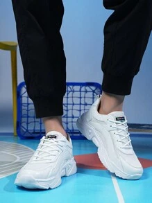 Scarpe sportive casual da uomo, Sneakers Chunky con suola spessa - Bianco - Visualizzare 4