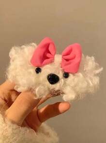 1 件/2 件可爱狗狗带蝴蝶结发夹，卡通毛绒发饰 - 1PC - 查看 5