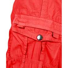 2-Pack Men's Distressed Cotton Cargo Belted Shorts - 黑紅 - 查看 9
