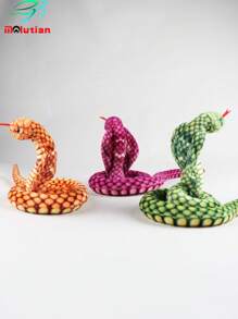 Molutian 27.55 英吋逼真眼鏡蛇毛絨玩具逼真蟒蛇毛絨玩具眼鏡蛇蛇毛絨填充動物玩具眼鏡蛇毛絨玩具蛇生日派對禮物惡作劇道具