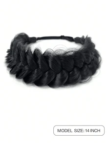 14英寸合成纤维高级可调节手工编织弹力发带，时尚编织发带，女士头饰，发辫发带假发 - 彩色 - 查看 15