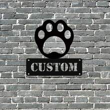 1個個性化狗爪印壁藝術 acryl 印花，客製化LOGO 裝飾家居生活配件，訂製名字標誌，耐用且時尚，適用於客廳及其他場所，是理想的戶外裝飾和獨特禮物想法 - 黑色 - 查看 5