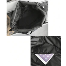 Large Capacity Men's Duffel Bag For Sports & Fitness, Portable & Compact Travel Bag For Storage, With Shoulder Strap Back To School For Travel Gym Bag For Camping Cruise Essentials For Hiking Back To School For Summer For Suitcase Overnight Bag Duffle Bag Weekend Bag For Luggage Carry On Bag College Bag Luggage Bags Weekender Bag Hospital Bag Holiday Winter Bag For School School Accessories School Stuff - Black - View 4