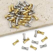10pcs/Bag Stainless Steel Bamboo Shape Spacer Beads Silver Color, DIY Jewelry Making Craft Accessories - One Bag - View 7