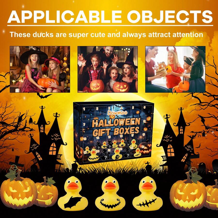 Halloween Duck Blind Box 24 Surprise Rubber Duck Toys Gift Box Countdown Decoration - Multicolor - View 1