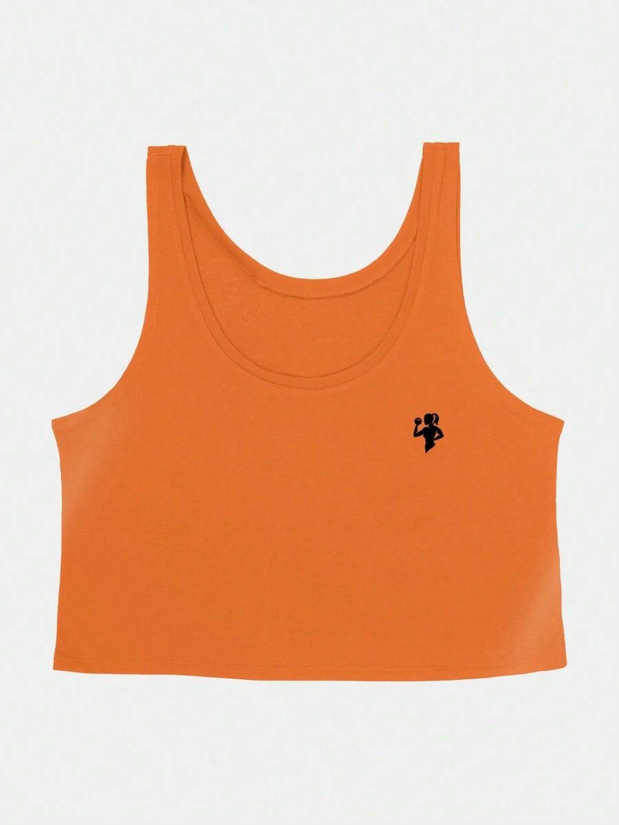 Cropped Feminino Regata Good Look Academia Printed Woman Working Out - 亮橙色 - 查看 1