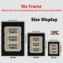 1pc Canvas Wall Art Easy To Hang Art New Style Art Print Poster Retro Good Times Ticket Print Black And White Canvas Wall Art Retro New Style Avant-Garde Girly Decor Living Room Bedroom Gallery (With Frame) - Multicolor - View 3