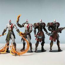 NECA 战神 7 英寸奎托斯可动人偶模型，游戏 3 可动玩偶，带火焰之刃，收藏玩偶 - D款 - 查看 1