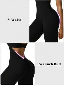 Speed mate 女式无袖瑜伽连体裤，带提臀功能，女式露背喇叭裤，塑身衣 - 黑色 - 查看 7