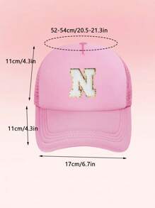 1pc Kids' 26-Letter Alphabet Pattern Trucker Cap, Fashionable And Versatile Casual Hat, Suitable For Girls' Back To School Daily Wear