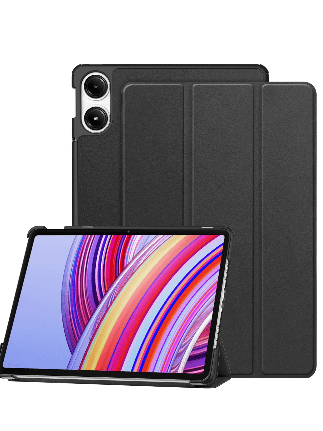 Funda universal para tablet de 10.1 pulgadas, funda protectora para tablet de 9 pulgadas, funda plegable para tablet y más tabletas de 9 a 10.1 pulgadas, color negro - Negro - Ver 1