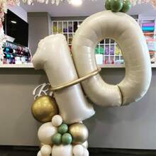 40-Inch Digital Balloon Birthday Anniversary Party Decoration Aluminum Foil Balloon For Birthday Party Decoration,Christmas - Cream - View 5