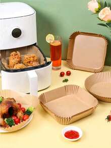 10/50/100/300 Pieces, Square/Round Air Fryer Lining Paper Air Fryer Paper Baking Paper, Paper Basket Bowl, Baking Pan, Oven Accessories, Baking Tools, Kitchen Gadgets, Kitchen Accessories - Multicolor - View 13