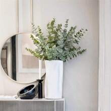 24入組人造綠色桉葉枝，桉葉裝飾枝葉，仿真桉葉枝，帶假葉子的假桉葉枝，適用於婚禮中心裝飾、花卉擺放和農舍裝飾 - 橄欖綠 - 查看 8