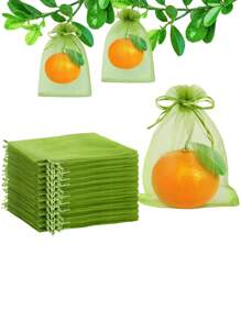 50 Pieces Fruit Protection Bags Fruit Netting Bags With Drawstring,Garden Fruit Cover Mesh Bag To Protect Plants From Pest Birds Squirrels - White - View 2