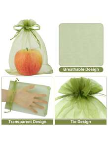 50 Pieces Fruit Protection Bags Fruit Netting Bags With Drawstring,Garden Fruit Cover Mesh Bag To Protect Plants From Pest Birds Squirrels - White - View 8