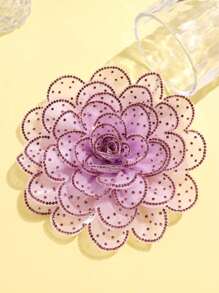 14 厘米夸张奢华多层 3D 面料大花胸针，带水钻，完美适合正式场合情人节情人节礼服配饰别针用于衣服包饰学校办公室配饰衬衫夹克珠宝圣诞节万圣节衣服别针有趣可爱的教师礼物 - 彩色 - 查看 19