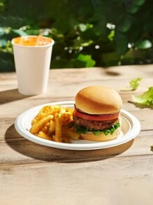 100% Compostable Paper Plates, 125-Count Heavy-Duty  Disposable Plates - 10-Inch (Approx. 25.8cm) White Plates Made From  Natural Sugarcane Bagasse, For Dinner, Picnic, Birthday Parties, Bridal Showers, Weddings, Gatherings, Valentine's Day, Farewell Parties, Halloween, Thanksgiving - Multicolor - View 12