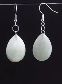 1對水滴天然石晶體和瑪瑙長掛墜耳環，粉色晶體冬靈能量女士多巴胺夏日度假手工珠寶 - 天然石 - 查看 29