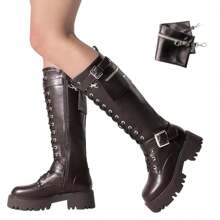 Botas Hasta la Rodilla de Mujer - Marrón - Ver 5