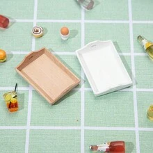 1:12 Puppenhaus Miniatur Möbel Küche Micro Szene Obstplatte Teller Teeschale Unfertige Platte, geeignet für Puppenhaus, Micro Welt, Rollenspiel, Geschenk, Geburtstagsgeschenk, Weihnachtsgeschenk, Holz Miniatur Möbel, Wohnzimmer Küche - Verschiedenfarbig - Übersicht 2