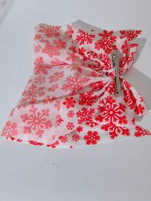 1入女性雪花圖案髮夾附絲帶蝴蝶結，適合日常佩戴 - 粉色 - 查看 5