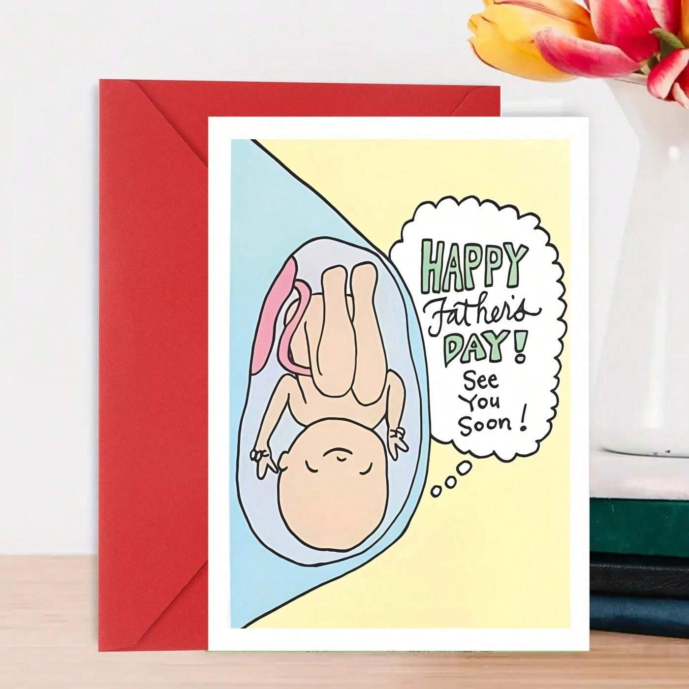 Biglietto personalizzato per la festa del papà per il futuro papà, primo biglietto d'auguri per la festa del papà, biglietto regalo, biglietto personalizzato con foto scansionata - Italia