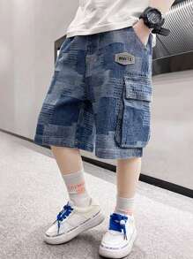 Tween Boy Summer 2024 New Style Children's Casual Denim Shorts , Lightweight Section