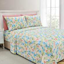Elegant Comfort Luxury 4/6pcs Floral And Striped Sheet Set 16 Inch Deep Pockets - Ultra Soft Machine Washable Luxury 6-Piece Bed Sheet Set - Fade And Wrinkle Resistant Premium Hotel Quality Twin/Full/Queen/King/Cal King Bedding Set- 6PC Sheets For Daily Use, Dorms, Guest Rooms, Christmas Decorations Gifts, Cozy Winter Styles (4pcs For Twin Size Sheet Set) - 崔西.阿誇 - 查看 3