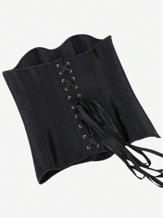 Corsé superior de busto alto, top moldeador sin tirantes con 11 ballenas de acero, cinturilla, cremallera lateral, adecuado para actuaciones en el escenario, ajuste ajustado